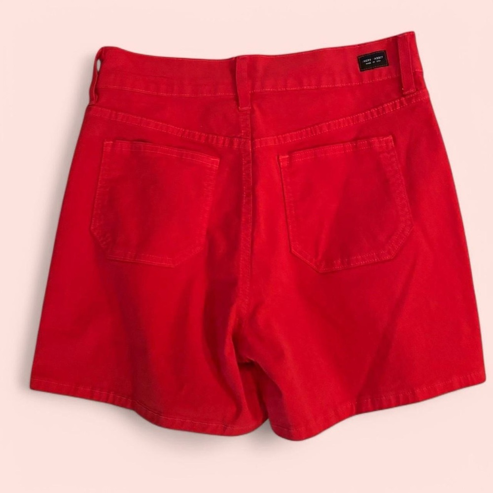 Red Angry Rabbit High Waisted Women's Shorts - Picture 4 of 5